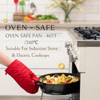 Moss & Stone 12 Inch Nonstick Large Skillet with Lid, 5 Quart Deep Saute Pan, Dishwasher & Oven Safe, Double Handled Frying Pan With Lid, PFOA Free Induction Compatible Cookware