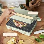 Panini Press Indoor Grill 1 2-in-1200W Non-Stick Removable Plates Sandwich Maker by Drew Barrymoree. (Sage Green)