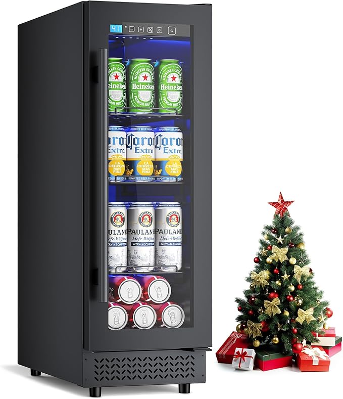 60 Can Beverage Refrigerator Cooler for Cubicle under Desk/Counter Office Camping, 2 Cu.Ft Drink Fridge Beverage Cooler with Glass Door for Water Juices Cola Bottles