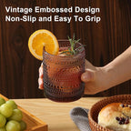 ZMOWIPDL Vintage Hobnail Drinking Glasses Set of 8,Purple 12 oz & 15oz Highball Glass Cups, Kitchen Drinkware Glassware,Embossed Water Tumbler,for Beer,Cocktail,Whiskey,Juice and Various Mixed Drinks