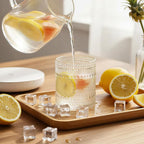 Moretoes Cocktail Glasses10 OZ Hobnail Drinking Glasses Set of 6, Vintage Whiskey Glassware, Textured Glass Cups Bubble Glasses Water Glasses Old Fashion Jupiter Glasses Set (Clear)