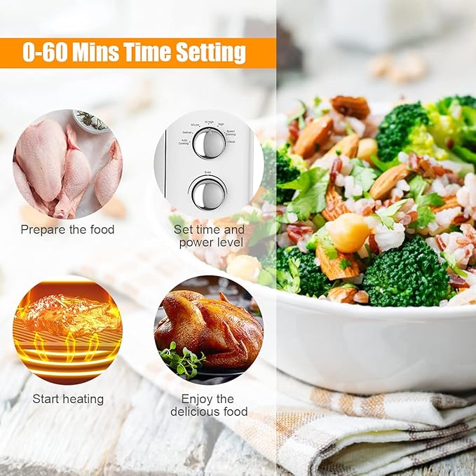 MAT EXPERT 0.9 Cu.ft Microwave Countertop, Digital Timing & 5 Micro Power, 25L Small Microwave w/Glass Turntable & 6 Preset Buttons, Delayed Start Function, 900W Mini Microwave w/Child Lock