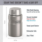 THERMOS Stainless King Vacuum-Insulated Food Jar, 24 Ounce, Matte Steel