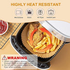 400 Pcs Air Fryer Paper Liners, 6.5" Square Air Fryer Liners Disposable, Heavy-Duty Parchment Paper for 2-4 qt Airfryer Basket, Non-Stick & Grease-Proof Baking Liner for Oven Pan