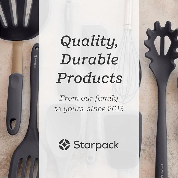 Starpack 'Like a Boss' XL Premium Silicone Cooking Utensils Set (6 Pcs) 13" - Heat Resistant Kitchen Utensils 600°F - Non-Stick Silicone Utensil Set - Large Kitchen Utensils Set for Cooking & Serving