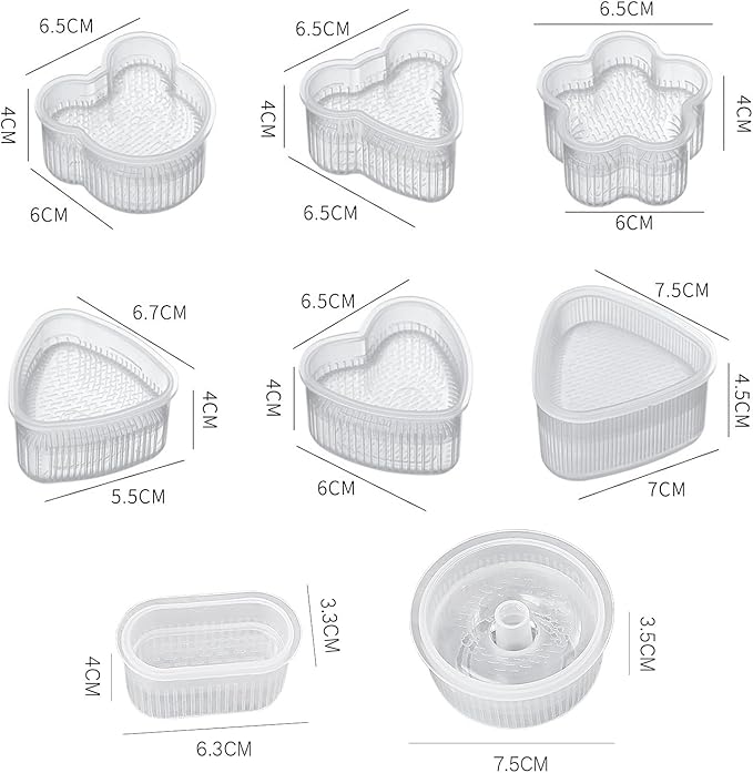 3 Pack Rice Ball Mold, Sushi Mold Diy Sushi Cooking Tools For Japanese Boxed Meal Children Bento,Kitchen Tools Sushi Plates Rice Ball Mold Non Stick Sushi Rice Making Kit (Transparent, Circle)