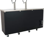 PEAKCOLD 3 Door, 4 Tap Commercial Beer Dispenser - Double Tower Keg Cooler - Kegerator; 72" W