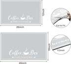 CooRug Absorbent Coffee Mat, Fashion Dish Drying Mat for Kitchen Counter Coffee Bar Accessories Espresso Machine Dish Rack 16" x 24" Light Grey
