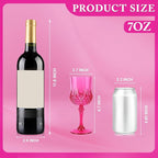 Plastic Wine Glasses, Plastic Goblets Vintage Style Cordial Unbreakable Drinking Glasses, Reusable Drinkware for Wedding Reception, Grand Event Party Supplies, Mother's Day (24, Hot Pink)