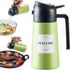 PARACITY 2 in 1 Oil Dipenser Bottle, Stainless Steel (Green-Black)