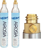 Carbonates Any Drink – Airosia Soda Maker, 304 Stainless Steel Sparkling Water Carbonator Machine with 2 BPA-Free Bottles (1L & 0.5L) and 2 CO2 Carbonator