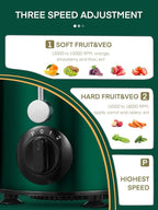 Juicer Machine, HOUSNAT Centrifugal Juicer,Extractor Max Power 800W Juice, 65MM Chute for Whole Fruit and Vegetables, Juice Extractor with 3 Speeds Quick Juicing, Easy to Clean, BPA Free, Green