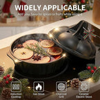 Wood Stove Steamer & Woodstove Steamer Stove Humidifier Cast Iron, 2.3 Quart Round Fireplace Humidifier & Simmer Pots with Heart-shaped Vent At The Top Covers (Round-1)