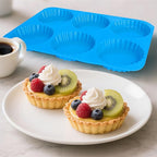 Sidosir 3Pcs 4 Inch Tart Cake Pan Mold, Mini Peanut Butter Cup Molds Silicone, Non-Stick Chocolate Mold for Making Brownies, Silicone Round Molds Corrugated Side for Cupcakes