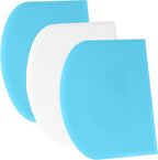 SURDOCA Dough Scraper Bench Scraper - 3P 11.8x7.3" Plastic Flexible Bowl Scraper, Sharp Edge & Angles Cake Scraper. Non-Slip Bakeware Decorating Tools Sculpting & Modeling Tools - Blue+White+Blue