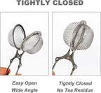 Snap Ball Tea Strainer, Exptolii 2 Pack Stainless Steel Tea Infuser Filter with Handle for Loose Leaf Tea, Spices, Seasonings