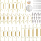 24 pcs Plate Hangers for The Wall, 4/6/8/10/12 Inch Invisible Decorative Wall Plate Hangers, Stainless Steel Plates Walls Hanger for Display Various Sizes with Hooks for Decorative