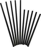 5,000 Count | Kingseal FSC Certified Paper Cocktail Drinking Straws, Stirrer, Unwrapped, BLACK, 5.75 Inch Length x 6mm Diameter, "Jumbo" Size, Biodegradable, Earth Friendly, Bulk Pack - 10 Boxes x 500