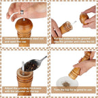 Gulex® Wood Pepper Grinder Pepper Mill,Adjustable Coarseness 8 Inch Wooden Peppermill, Ceramic Grinding Mechanism Salt Mill Refillable (1 pack) (Dark-2PC)