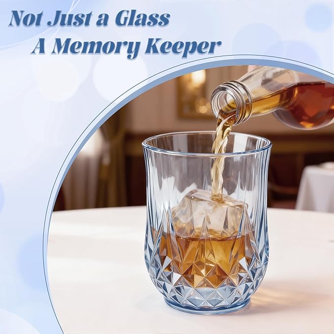 24 Pack Plastic Stemless Wine Glasses,12oz Unbreakable Vintage Elegant Drinking Glass Set,Reusable Fancy Cocktail Cups for Party, Wedding, and Bulk Events (24, 12oz-Blue)