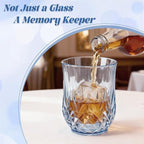 12 Pack Plastic Stemless Wine Glasses,12oz Unbreakable Vintage Elegant Drinking Glass Set,Reusable Fancy Cocktail Cups for Party, Wedding, and Bulk Events (12, 12oz-Blue)