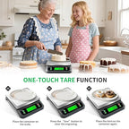 Large Digital Kitchen Scale 88lbs/40kg with 6 Unit Stainless Stee Food Scales with Tare and PCS Funtion LCD Display for Baking, Bread, Cooking, Meat, Vegetables, Farm with Adapter Grey