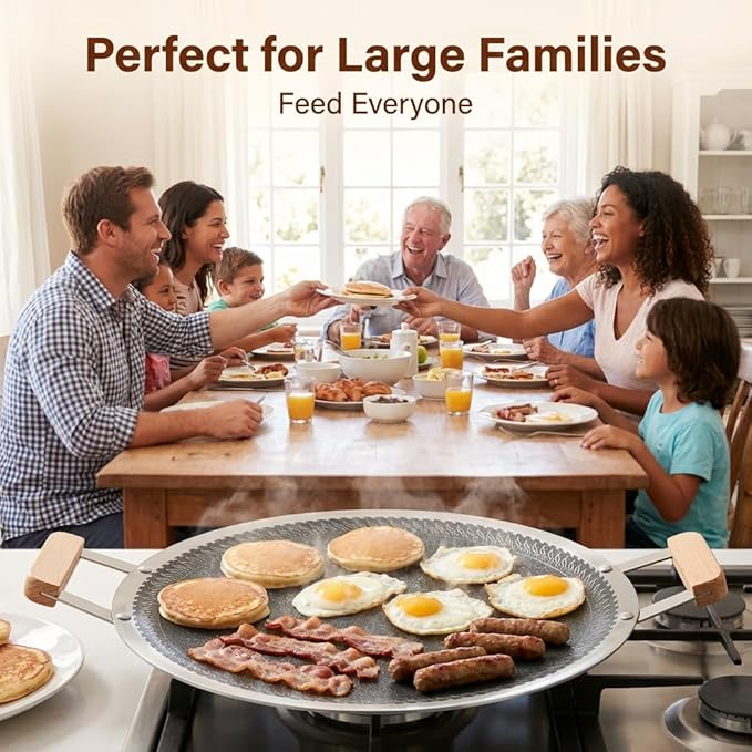 Nonstick Stainless Steel Cookware, Griddle Pan with PFAS-Free PURELYSEAR Ceramic Technology, Scratch Proof, Cool Grip Handles, Dishwasher Safe
