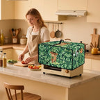 Highland Cow Four Leaf Clover Print Toaster Oven Cover Microwave Cover for Kitchen Countertop Appliance Dust Protector Decorative Oven Accessories for St. Patrick's Day Decor, Green, S