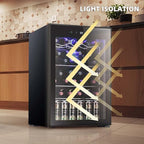 Antarctic Star 36 Bottle Wine Cooler Beverage Refrigerator Small Mini Wine Cellar Beer Soda Bar Fridge Quiet Operation Compressor Adjust Temperature Freestanding Black, 4.4 Cu. Ft