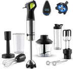 Ganiza Immersion Blender, Max 1200W Heavy Duty Hand Blender with Time Display & Variable Speed Trigger, 9-in-1 Electric Handheld Mixer with Chopper Whisk Frother Beaker Ideal for Soup Puree Smoothies