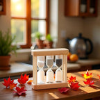 Khaki Creative 1/3/5 Minute Wooden Sand Glass Hourglass Timer Clock Home Decor Kitchen Tools Gift for Simple Style Thermometers and Timers, Brown