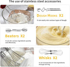 9-Speed Hand Mixer Electric,400W Powerful Red & Gold Electric Hand Mixer,handheld Mixer for Baking Cake Egg Cream,Turbo Boost/Digital Display + 9 Speed + Eject Button + 6 Stainless Steel Accessories