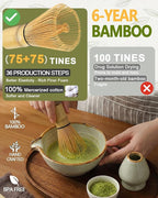 Vaiheng Matcha Whisk Set with Matcha Bowl, Matcha Whisk Holder Matcha Bamboo Whisks, Scoop, Sifter, Funny Gifts for Women Mom Her Girl Friend Home Kitchen Decor Gifts for Tea Enthusiasts Christmas