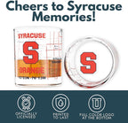 Greenline Goods – University of Syracuse Orange College Whiskey Glasses (Set of 2), 10 oz – Full-Color Logo + Campus Map