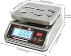 VisionTechShop TVS Portion Control Stainless Steel Washdown Scale, Lb/Oz/Kg/g Switchable, Low Profile Design, 30lb Capacity, 0.005lb Readability, Single Display, NTEP Legal for Trade, NSF Certified