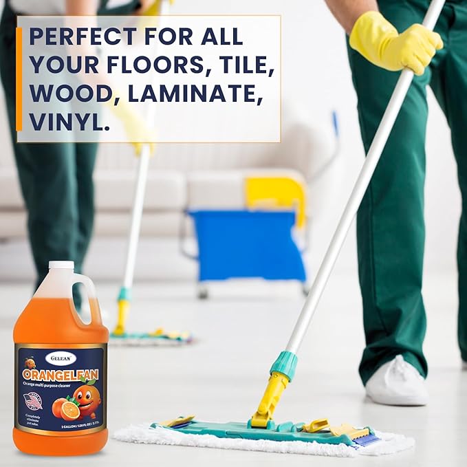 Multi Purpose Cleaner Pet Odor eliminator - Concentrate MAKES 64 GALLON - MADE IN USA- pH Neutral - ORANGELEAN Strong Odor Floor Cleaner - Orange Stain Remover 128 oz
