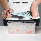 Ice Cube Trays with Lid and Bin, 0.8 IN Small Round Ice Cube Mold - Easy Release Stackable Ice Ball Maker for Cocktail,Whiskey and Drinks, BPA-Free(0.8in/64 balls&box)