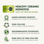 GreenPan Swift Healthy Ceramic Nonstick, 1QT and 2QT Saucepan Set, Stainless Steel Handle, PFAS-Free, Dishwasher Safe, Oven Safe, Black