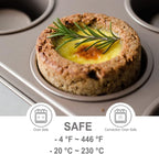 CHEFMADE Brownie Muffin Cake Pan,6-Cavity Non-Stick Bowl Pan Bakeware for Oven Baking (Champagne Gold)