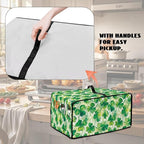 Clover Print Toaster Oven Cover Heavy Duty, Heat Resistant Dust-proof Toaster Cover Kitchen Small Appliance Protective Slipcover Washable Slipcover for Kitchen Counter, Green, M