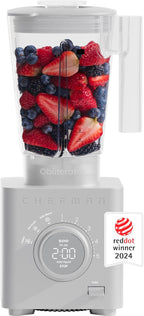Chefman Obliterator 48 oz Countertop Blender for Smoothies, 1380W Motor to Crush Ice, Nuts, and Frozen Fruit with Stainless Steel Blade, Auto Blend Function, Includes Tamper and Scraper - Concrete