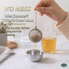 Calico Cat Tea Infuser Set - Adorable Tricolor Kitty Hook, Fine Mesh Loose Leaf Tea Steeper, Stainless Steel, No Mess, 1 Pack (Brushed Silver)
