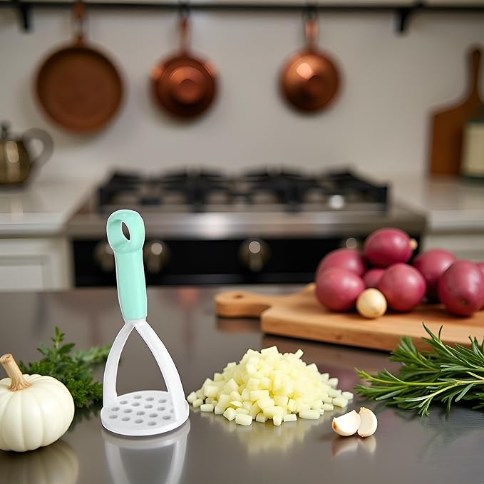 1Pc Random Color Manual Silicone Potato Masher, Cooking Utensils Masher, Mini for Non-Stick Cookware，Fruit and Vegetable Tools Ricers