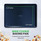 NutriChef Extra Large Nonstick Cookie Sheet for Baking, 22 Inch x 16 Inch Premium Carbon Steel Baking Tray for Oven, Baking Sheet for Cookies, Jelly Rolls, & Pastries - Blue Diamond, NCLG1BD