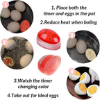Lasubst Egg Timer for Boiling Eggs that Changes Color When Done, Classic Red