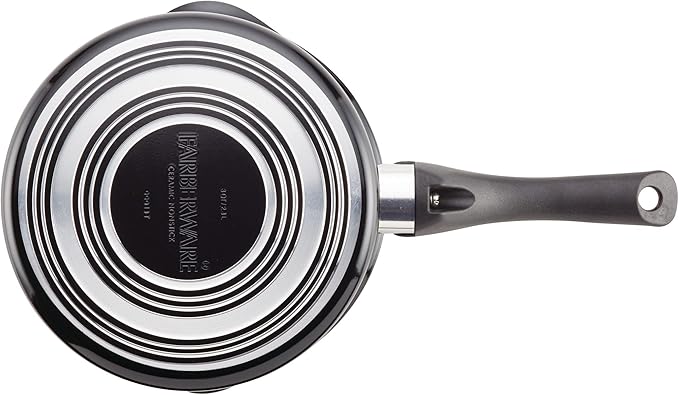 Farberware Glide Nonstick Sauce Pan/Saucepan with Straining and Lid, 3 Quart, (Black)