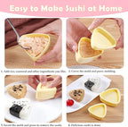 6 Pcs/Set Musubi Maker Kit with Luncheon Meat Slicer - Non-Stick Rice Ball Onigiri Press Mold, BPA-Free Sushi Mold for Hawaiian Musubi