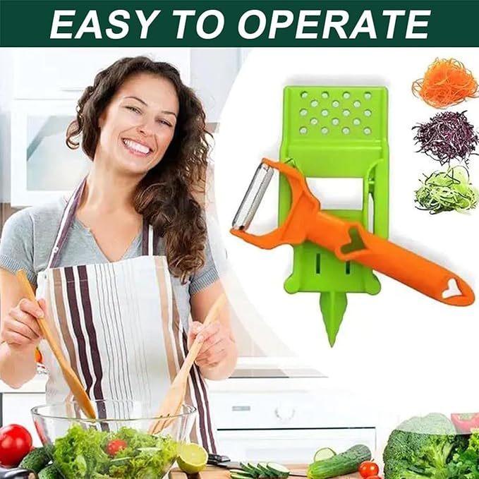 Pelador Multifuncional 2-En-1, Multi Cutter and Julienne Set with Grating Plate, Multifunctional Kitchenware Set, For Fruits and Vegetables (1pcs)