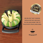 Newness Apple Cutter Slicer, 12-Slice Durable Heavy Duty Corer, Greatly Quicken Slicing Divider, Wedger, Fruits & Vegetables Slicer for Apple, Pear and More, Black