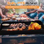 Teenyyou 4 Pcs 13.5 x 13.5 x 1inch Non-stick Ptfe Oven Trays Reusable Solid Baking Basket Easy Clean Heat Resistant Black Quick Oven Accessories for Heating Chips Chicken Snacks in Restaurant Kitchens